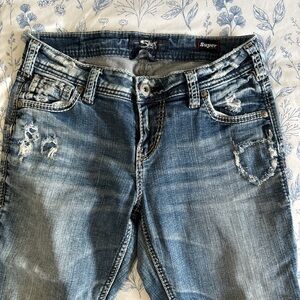 Y2K Stylish Women's Distressed Denim Capris